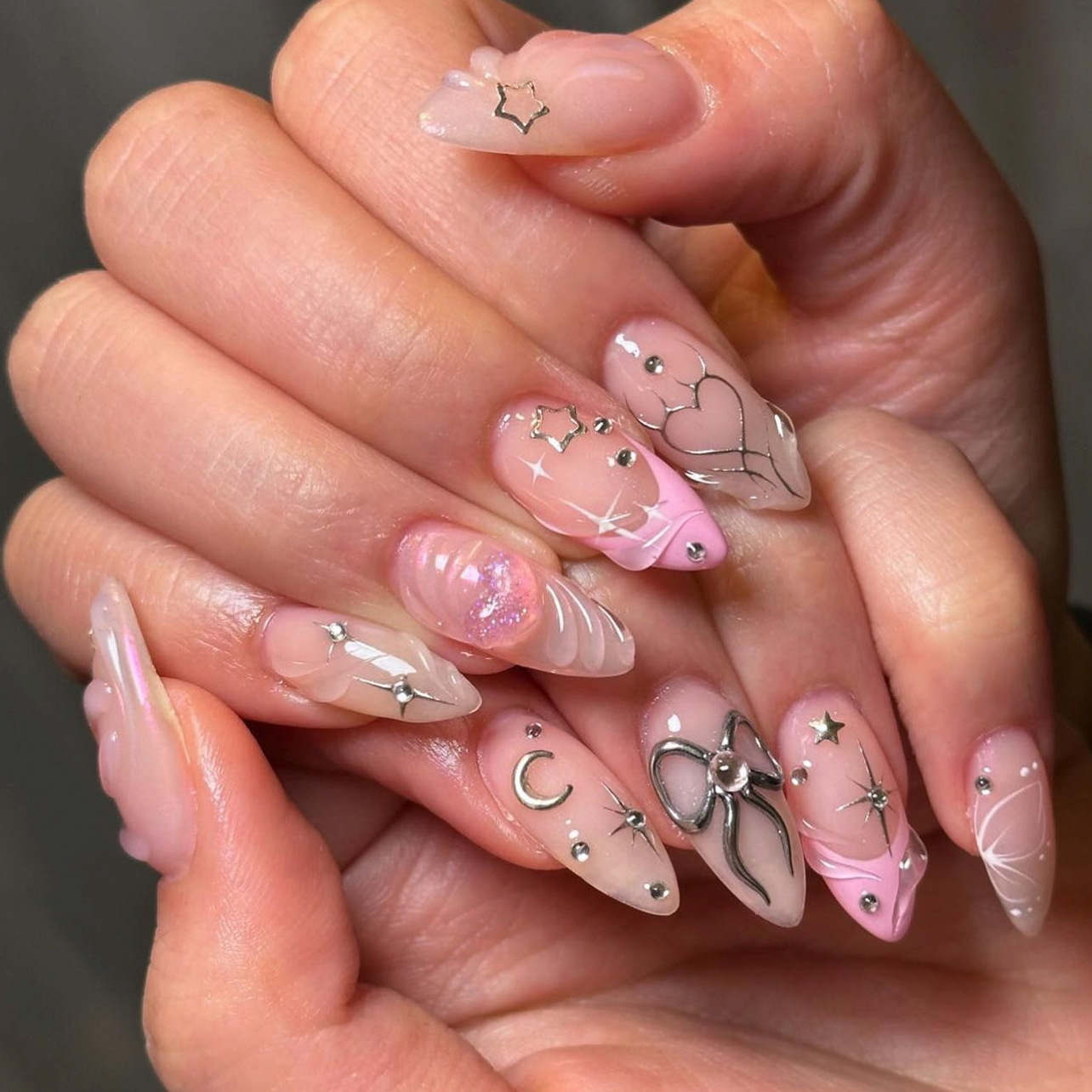 Nail Art Valentines Day - 24 szt. Zestawów sztucznych paznokci z