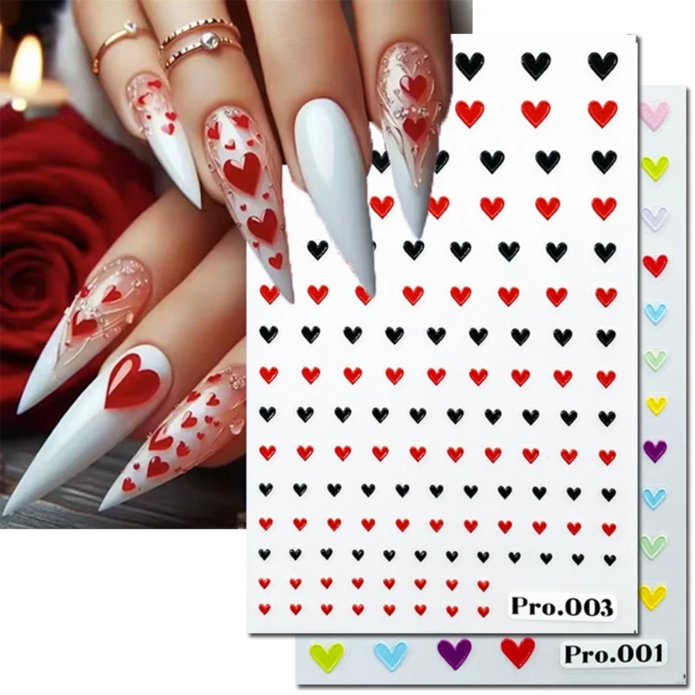 Nail Art Valentines Day - 5D naklejki do zdobienia paznokci, wzór