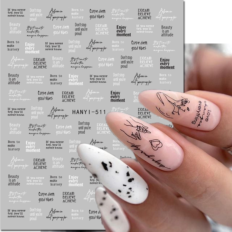 Nail Art Valentines Day - 3d naklejki do paznokci walentynki litery