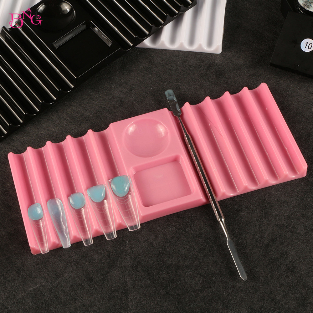 Nail Art Ombre - Stojak na dwa szablony BNG, plastikowy