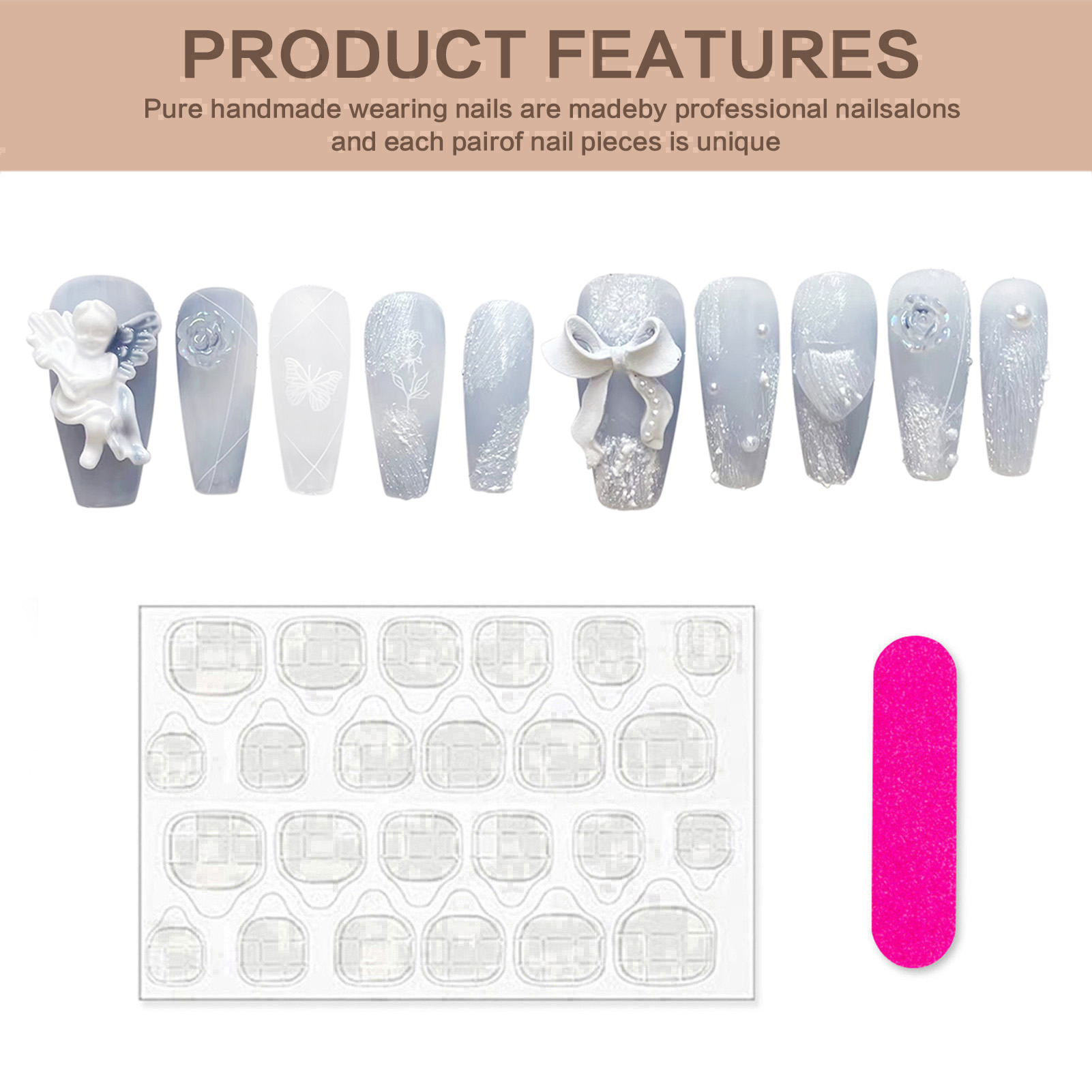 3D tynk anioł sztuczne paznokc – Nail Art Press On recenzja i cena
