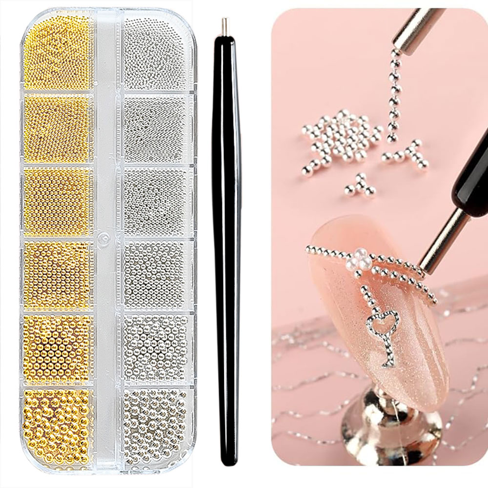 12Grid Gold/Silver Mini Caviar – Nail Art Valentines Day recenzja i cena