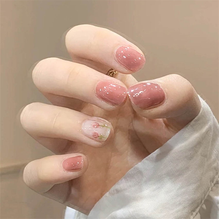 24PCS Krótkie akrylowe złote s – Nail Art Press On recenzja i cena