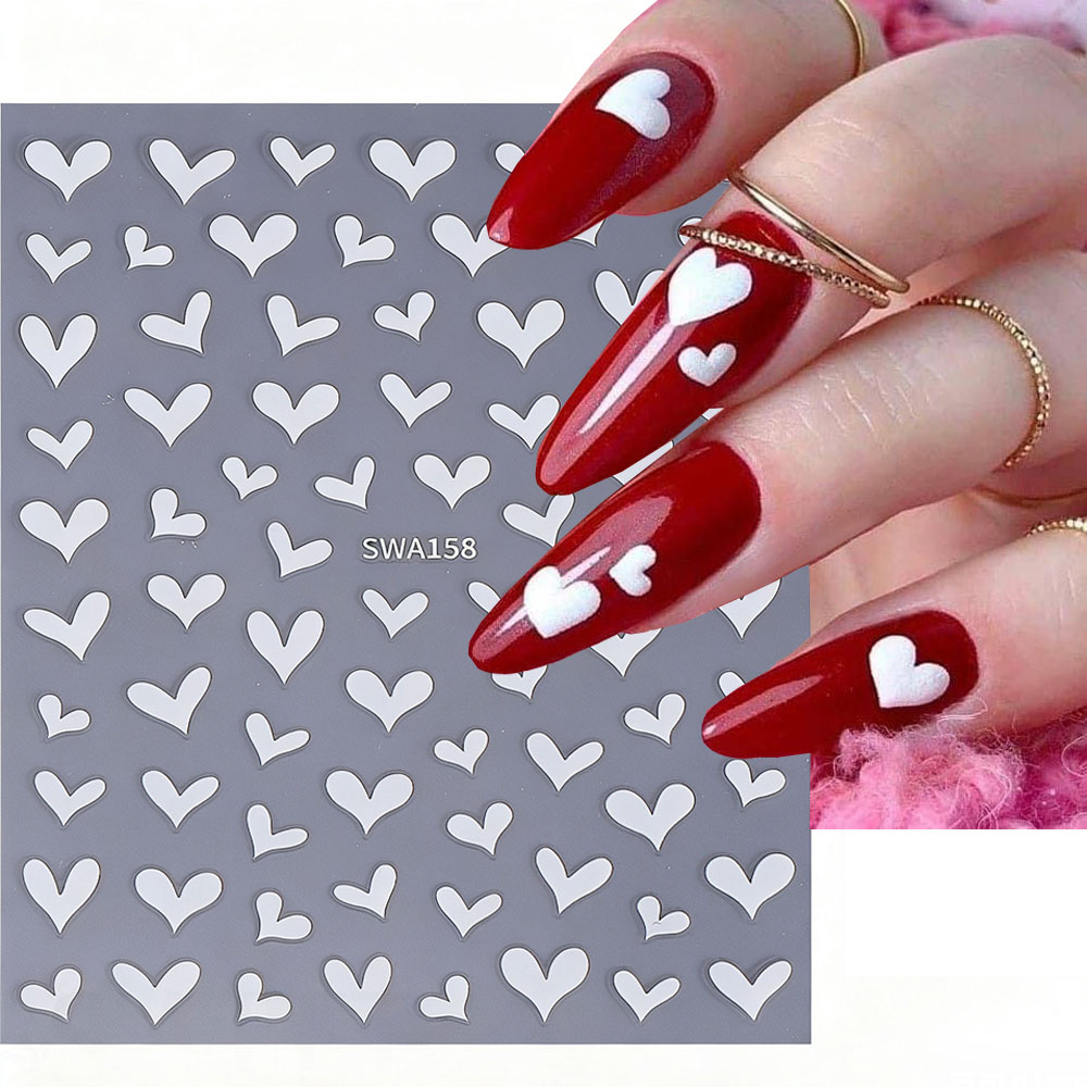 Naklejki na paznokcie 3D Białe – Nail Art Valentines Day recenzja i cena